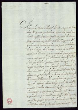 Carta de Francisco Pizarro de Aragón, marqués de San Juan, al secretario [Vincencio Squarzafigo] ...