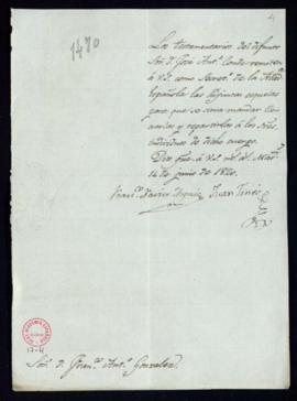 Carta de Francisco Javier Argaiz y Juan [de] Tineo, testamentarios del difunto Jose Antonio Conde...