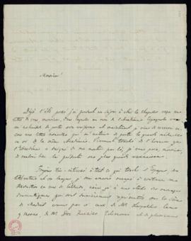 Carta de Theodor Hagberg en la que agradece la autorización de llevar el uniforme y la medalla ac...