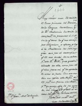 Carta de Juan de Santander a Francisco Antonio de Angulo en la que da las gracias por la remisión...