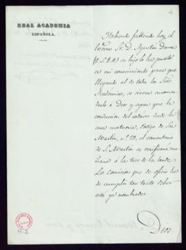 Carta de Manuel Bretón de los Herreros a Manuel Tamayo y Baus en la que le comunica el fallecimie...