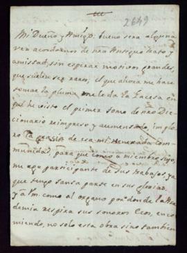 Carta de Manuel Cruzat a Francisco Antonio de Angulo en la que le indica que ha visto en la Gacet...
