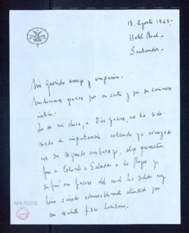 Carta del duque de Alba a Melchor Fernández Almagro en la que le agradece el interés por el estad...
