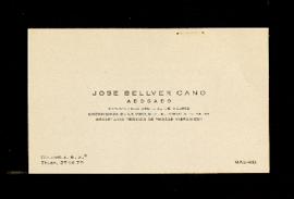 Tarjeta de visita de José Bellver Cano