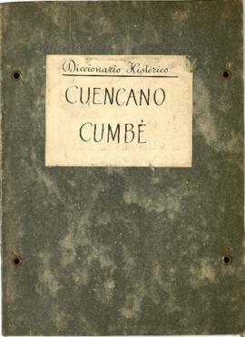 Legajo con las entradas correspondientes a los lemas cuencano-cumbe