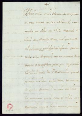 Carta de Félix de Abreu a Lope Hurtado de Mendoza en la que satisface a la Academia el reparo que...
