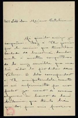 Carta del conde de Cheste al secretario [Mariano Catalina] de recomendación del ingreso en la Aca...