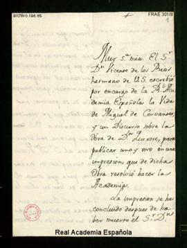 Minuta de la carta [de Manuel de Lardizábal y Uribe] a la marquesa de Escalonías en la que le da ...
