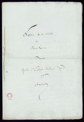 Noticia de un escrito de Alonso Cano ofrecida a la Real Academia Española por Adolfo de Castro