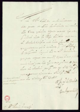 Carta de Jaime de Solís y Gante a Vincencio Squarzafigo en la que dice que dejó los pliegos de su...