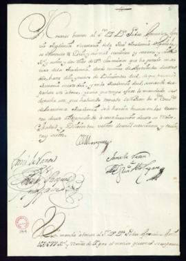 Orden del marqués de Villena del abono a favor de Pedro González García de 16 677 reales y 22 mar...