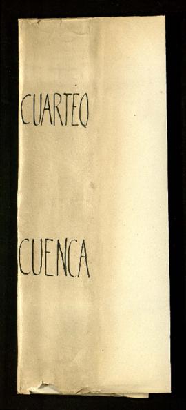 Carpetilla con el rótulo Cuarteo / Cuenca
