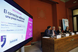 Mesa redonda sobre la corrección en el proceso editorial en la sala Rufino José Cuervo de la Real...