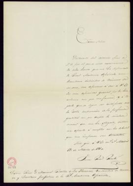 Carta de Tomás Rod[ríguez] Rubí a Manuel Bretón de los Herreros en la que le ruega que agradezca ...
