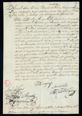 Orden del marqués de Villena del libramiento a favor de Diego Suárez de Figueroa de 1374 reales d...