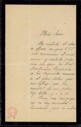 Carta del duque de Rivas [Enrique Ramírez de Saavedra] al secretario, Manuel Tamayo y Baus, de ag...