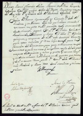 Orden del marqués de Villena de libramiento a favor de  Adrián Conink de 550 reales de vellón por...