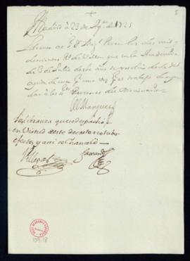 Orden del marqués de Villena del despacho del libramiento a Miguel Perea de 2200 reales de vellón...