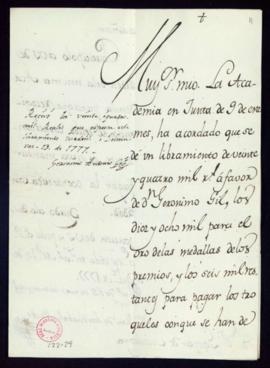 Carta de Manuel de Lardizábal a Gaspar de Montoya sobre el libramiento de 24 000 reales de vellón...