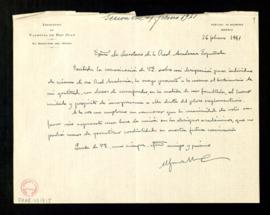 Carta de Manuel Gómez-Moreno, director del museo del Instituto de Valencia de don Juan, al secret...