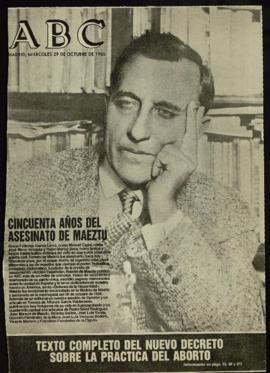 ABC de 29 de octubre de 1986 dedicado a Ramiro de Maeztu