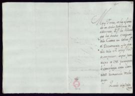 Carta de Francisco Antonio de Angulo a Juan de Iriarte con la indicación de que se pague a Miguel...