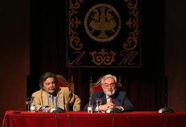 Darío Villanueva durante su conferencia sobre El Quijote en el Ateneo de Madrid