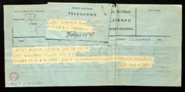 Telegrama de Eugenio d'Ors a Julio Casares sobre la firma del ministro de la Orden autorizando la...