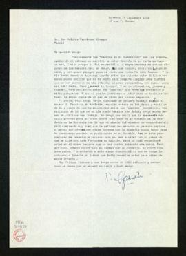Carta de Pablo de Azcárate a Melchor Fernández Almagro en la que le dice que por fin se ha decidi...