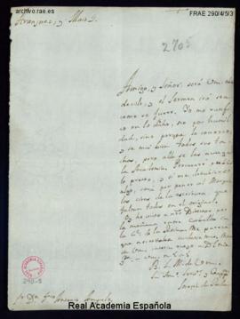 Carta de José de Rada [y Aguirre] a Francisco Antonio Angulo en la que acepta, pese a sus dudas, ...