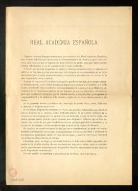Circular sin firma sobre las características de la edición de la antología de poetas hispanoameri...