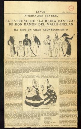 El estreno de La reina castiza, de don Ramón del Valle-Inclán, ha sido un gran éxito