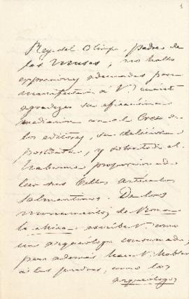 Carta de Pedro de Madrazo a [Pedro Antonio de Alarcón] en la que agradece su mediación con el cre...