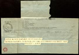 Telegrama de Lorenzo Riber a Julio Casares con la indicación de que se reproduzca la nota publica...