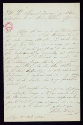 Carta de Félix Díaz al secretario, Manuel Tamayo y Baus, con la que remite por encargo de Víctor ...