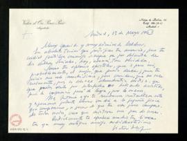 Carta de Víctor d'Ors Pérez-Peix a Melchor Fernández Almagro en la que le dice que no hacía falta...