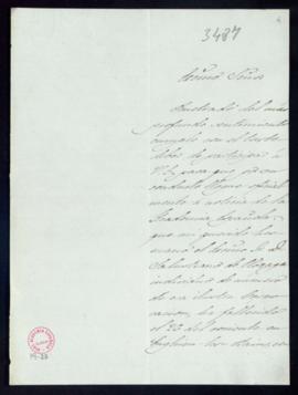 Carta de José de Olózaga al director [el marqués de Molins] en la que le comunica el fallecimient...