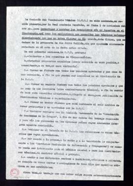 Copia de la propuesta de Carlos Martínez de Campos, duque de la Torre, a la Comisión de Vocabular...
