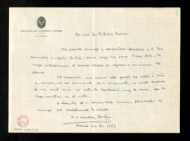 Carta de F. J. Sánchez Cantón a Julio Casares con el ruego de que interrumpa el envío de galerada...