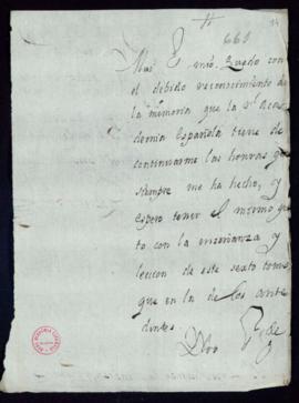 Carta de Gabriel Bermúdez a Lope Hurtado de Mendoza de agradecimiento por el envío del sexto tomo...