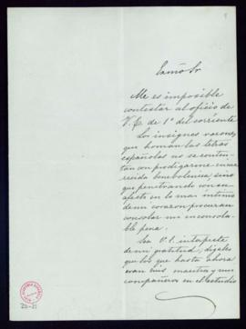 Carta del marqués de Molins a Manuel Bretón de los Herreros en la que le pide que traslade su gra...