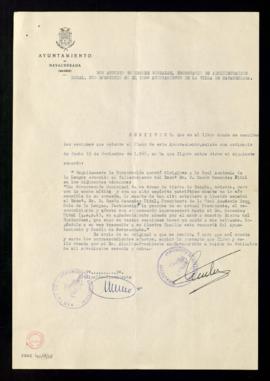 Certificación de Antonio Rodríguez González, secretario de Administración local en el Ayuntamient...