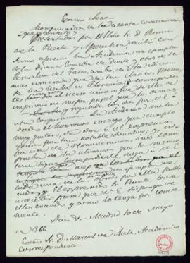 Carta de Manuel Bretón de los Herreros a Marcial de Ávila en la que le agradece, en nombre de la ...