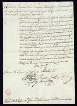 Orden del marqués de Villena de libramiento a favor de Pedro Serrano de 1072 reales de vellón por...