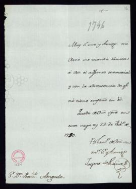 Carta de Jaime de Viana a Francisco Angulo con la que adjunta el memorial de Tomás Fernández de Mesa