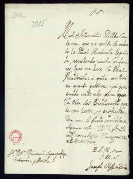 Carta de José Siesso de Bolea a Vincencio Squarzafigo en la que acusa recibo de la carta remitida...