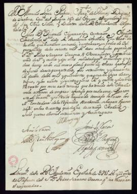 Orden del marqués de Villena del libramiento a favor de Pedro Serrano Varona de 915 reales y 22 m...