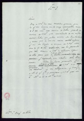 Minuta de la carta del secretario [Juan de Trigueros] al duque de Alba en la que agradece su cart...