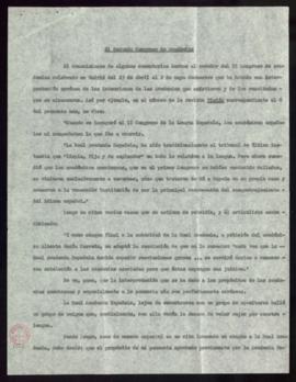 Copia del artículo El Segundo Congreso de Academias, por Alberto María Carreño