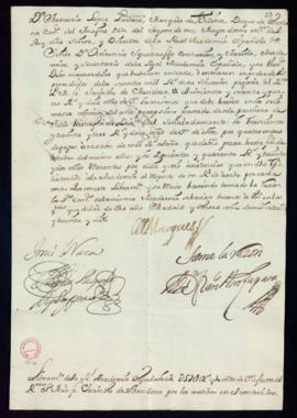 Orden del marqués de Villena del libramiento a favor de Jacinto de Mendoza de 574 reales y 10 mar...